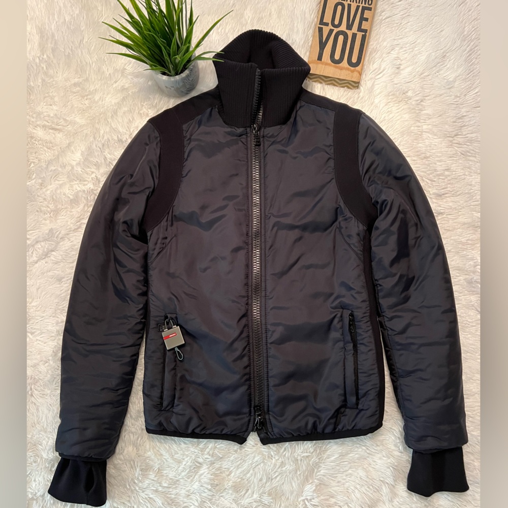 πHPπ PRADA Black Nylon Double Zip Jacket - Size 40/Small - Picture 3 of 15